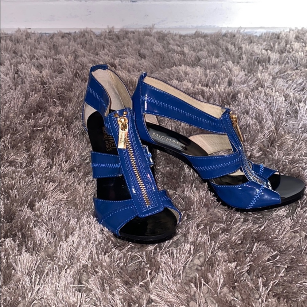 Michael Kors open toed heels in size 6 1/2 in blue
